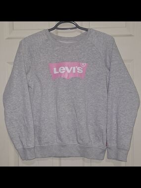 Levi's Heather Gray Sweatshirt with Pink Logo